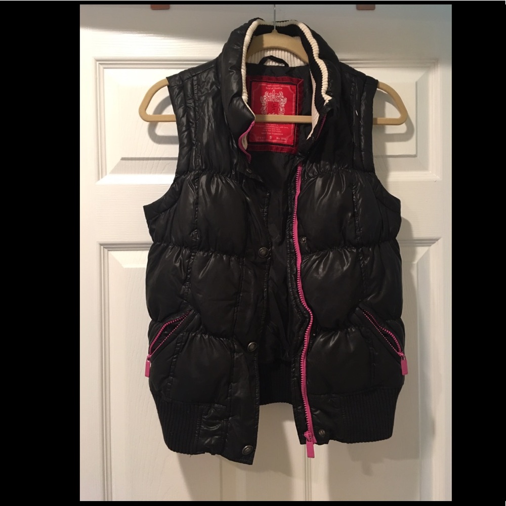 Satiny Black Down Vest